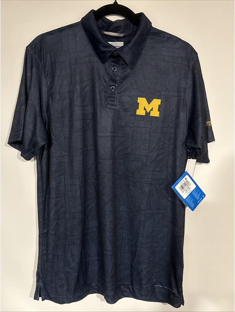 Columbia PFG x Michigan Wolverines Super Terminal Tackle Polo Navy New Men's XL